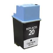 HP 20  Black Ink Cartridge Replacement (C6614DN)